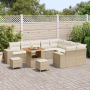 Conjunto de Sofás de Jardín de 12 Piezas con Cojines Beige de Ratán Polímero y Acacia de , Sofás de exterior - Ref: Foro24-33...
