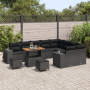 Juego de Sofás de Jardín de 12 Piezas con Cojines Negro Poliratán de , Sofás de exterior - Ref: Foro24-3362044, Precio: 829,8...