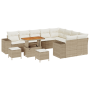 Juego de Sofás de Jardín de 12 Piezas con Cojines Beige Poliratán Acacia de , Sofás de exterior - Ref: Foro24-3362046, Precio...