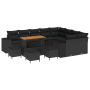 Conjunto de Sofá de Jardín de 13 piezas con Cojines Negro Poliratán Acacia de , Sofás de exterior - Ref: Foro24-3362049, Prec...