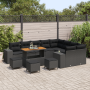 Conjunto de Sofá de Jardín de 13 piezas con Cojines Negro Poliratán Acacia de , Sofás de exterior - Ref: Foro24-3362049, Prec...