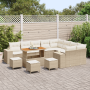 Set de Sofá de Jardín de 13 piezas con Cojines Beige de Poliratán Acacia de , Sofás de exterior - Ref: Foro24-3362051, Precio...