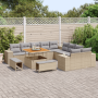 Juego de Sofá de Jardín de 13 Piezas con Cojines Beige Ratán Polivalente Acacia de , Sofás de exterior - Ref: Foro24-3362057,...