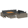 Set de Sofá de Jardín de 13 Piezas con Cojines Gris Poliratán Acacia de , Sofás de exterior - Ref: Foro24-3362058, Precio: 90...