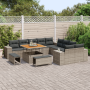Set de Sofá de Jardín de 13 Piezas con Cojines Gris Poliratán Acacia de , Sofás de exterior - Ref: Foro24-3362058, Precio: 90...