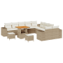 Set de Sofá de Jardín de 13 Piezas con Cojines Beige Poliratán Acacia de , Sofás de exterior - Ref: Foro24-3362061, Precio: 9...
