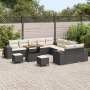 Conjunto de Sofá de Jardín de 13 piezas con cojines Negro Poliratán Acacia de , Sofás de exterior - Ref: Foro24-3362065, Prec...