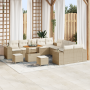 Conjunto de Sofás de Jardín de 13 Piezas con Cojines Beige Polirratán Acacia de , Sofás de exterior - Ref: Foro24-3362066, Pr...