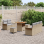 Conjunto de Sofá de Jardín de 8 Piezas con Cojines Beige Ratán Sintético Acacia de , Sofás de exterior - Ref: Foro24-3362077,...