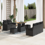Conjunto de Sofá de Jardín de 8 Piezas  con Cojines Negro Ratán Acacia | Foro24.es | Tu tienda online para hogar, jardín y más Foro24.es
