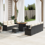 Set de Sofá de Jardín de 10 Piezas con Cojines Negros de Poliratán Acacia de , Sofás de exterior - Ref: Foro24-3362095, Preci...