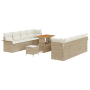 Juego de Sofás de Jardín de 11 Piezas con Cojines Beige Poliratán Acacia de , Sofás de exterior - Ref: Foro24-3362111, Precio...