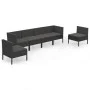 6-piece garden furniture set and black synthetic rattan cushions by vidaXL, Garden sets - Ref: Foro24-3094349, Price: 478,06 ...