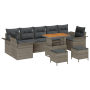 Conjunto de Sofá de Jardín de 10 Piezas con Cojines Gris Ratán de Polietileno Acacia de , Sofás de exterior - Ref: Foro24-336...
