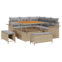 Conjunto de Sofá de Jardín de 8 Piezas con Cojines Beige de Poliratán Acacia | Foro24.es | Tu tienda online para hogar, jardín y más Foro24.es