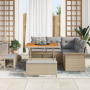 Conjunto de Sofá de Jardín de 8 Piezas con Cojines Beige de Poliratán Acacia | Foro24.es | Tu tienda online para hogar, jardín y más Foro24.es