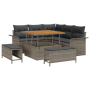 Conjunto de sofá de jardín de 8 piezas con cojines gris de ratán poly y acacia de , Sofás de exterior - Ref: Foro24-3362128, ...