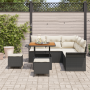 Conjunto de Sofá de Jardín de 8 Piezas con Cojines Negro Poliratán Acacia | Foro24.es | Tu tienda online para hogar, jardín y más Foro24.es