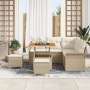 Juego de Sofá de Jardín de 8 Piezas con Cojines Beige Poliratán Acacia | Foro24.es | Tu tienda online para hogar, jardín y más Foro24.es