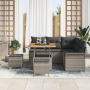 Juego de Sofás de Jardín de 8 Piezas con Cojines Gris Poliratán Acacia | Foro24.es | Tu tienda online para hogar, jardín y más Foro24.es