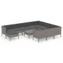 Set de muebles de jardín 12 pzas y cojines ratán sintético gris de vidaXL, Conjuntos de jardín - Ref: Foro24-3094514, Precio:...