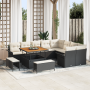 Conjunto de Sofá de Jardín de 12 Piezas con Cojines Negro Poliratán Acacia de , Sofás de exterior - Ref: Foro24-3362165, Prec...