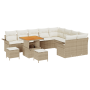 Juego de Sofá de Jardín de 12 Piezas con Cojines Beige Ratán Poliéster de , Sofás de exterior - Ref: Foro24-3362171, Precio: ...