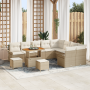 Juego de sofá de jardín de 12 piezas con cojines de ratán poli beige de , Sofás de exterior - Ref: Foro24-3362176, Precio: 84...