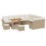 Juego de sofá de jardín de 12 piezas con cojines de ratán poli beige de , Sofás de exterior - Ref: Foro24-3362176, Precio: 84...