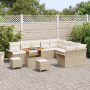 Juego de sofá de jardín de 12 piezas con cojines de ratán poli beige de , Sofás de exterior - Ref: Foro24-3362176, Precio: 84...