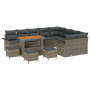 Conjunto de Sofá de Jardín de 13 Piezas con Cojines Gris Ratán Poliéster Acacia de , Sofás de exterior - Ref: Foro24-3362183,...