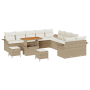 Conjunto de sofá de jardín de 13 piezas con cojines beige de poliratán de , Sofás de exterior - Ref: Foro24-3362196, Precio: ...