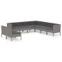 Garden furniture set 9 pieces and gray synthetic rattan cushions by vidaXL, Garden sets - Ref: Foro24-3094470, Price: 807,19 ...