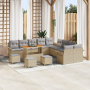 Juego de Sofás para Jardín de 14 Piezas con Cojines Beige Poliratán Acacia de , Sofás de exterior - Ref: Foro24-3362202, Prec...