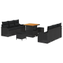 Conjunto de Sofá de Jardín de 9 piezas  con Cojines Negro Poliratán Acacia | Foro24.es | Tu tienda online para hogar, jardín y más Foro24.es