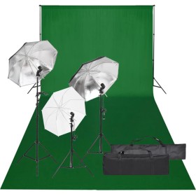 Kit de estudio fotográfico con set de luces y fondo