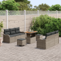 Conjunto de Sofás de Jardín Modular de 9 Piezas con Cojines Gris Poliratán | Foro24.es | Tu tienda online para hogar, jardín y más Foro24.es