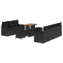 Juego de sofá de jardín de 10 piezas con cojines negro ratán sintético de , Sofás de exterior - Ref: Foro24-3362229, Precio: ...