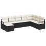 Conjunto de sofá de jardín 8 pcs Negro Poliratán