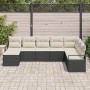 Conjunto de sofá de jardín 8 pcs Negro Poliratán