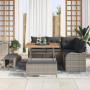Juego de sofá de jardín de 8 piezas con cojines gris ratán sintético acacia de , Sofás de exterior - Ref: Foro24-3362258, Pre...