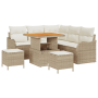 Conjunto de Sofá de Jardín  de 8 Piezas con Cojines Beige de Ratán Poliéster Acacia | Foro24.es | Tu tienda online para hogar, jardín y más Foro24.es