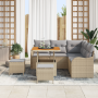 Juego de Sofá de Jardín de 8 Piezas con Cojines Beige de Ratán Poliratan Acacia | Foro24.es | Tu tienda online para hogar, jardín y más Foro24.es