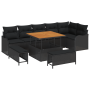 Conjunto de Sofá de Jardín de 9 Piezas con Cojines Negro Poliratán Acacia | Foro24.es | Tu tienda online para hogar, jardín y más Foro24.es