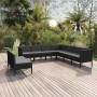 Garden furniture set 9 pieces black synthetic rattan cushions by vidaXL, Garden sets - Ref: Foro24-3094469, Price: 783,56 €, ...