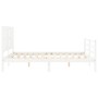 Weißer Massivholzbettrahmen mit Kopfteil 160x200 cm von vidaXL, Betten und Lattenroste - Ref: Foro24-3194127, Preis: 155,42 €...
