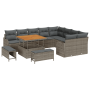 Conjunto de Sofá de Jardín de 12 Piezas con Cojines Gris Poliratán Acacia | Foro24.es | Tu tienda online para hogar, jardín y más Foro24.es