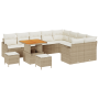 Juego de sofá de jardín de 12 piezas con cojines beige de poliratán acacia | Foro24.es | Tu tienda online para hogar, jardín y más Foro24.es