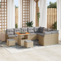 Set de Sofá de Jardín de 12 Piezas con Cojines Beige Ratán Poliéster Acacia | Foro24.es | Tu tienda online para hogar, jardín y más Foro24.es