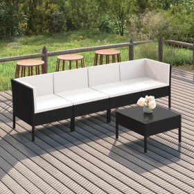 5-piece garden furniture set with black synthetic rattan cushions by vidaXL, Garden sets - Ref: Foro24-3094336, Price: 432,67...
